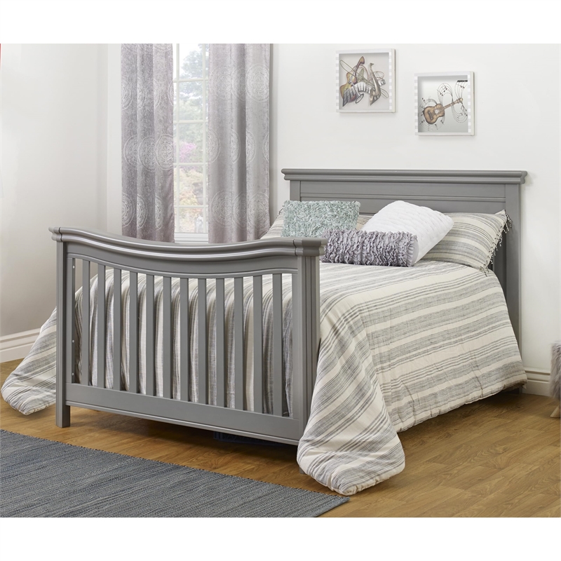 Sorelle Finley Lux Flat Top Wooden Convertible Crib in Weathered Gray