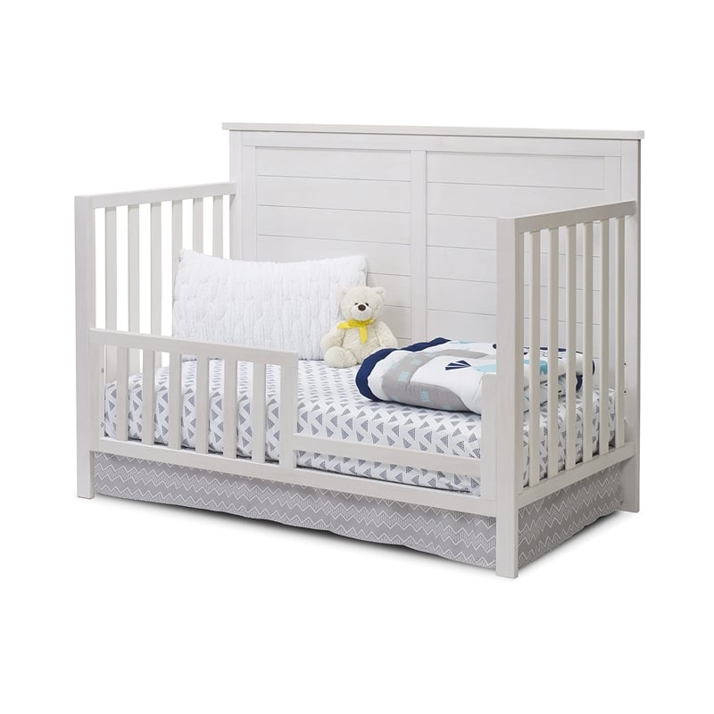 Sorelle 148 Wooden Toddler Guardrail Rail in Weathered White