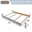 Sorelle 221 Wooden Full Size Conversion Bed Rail in Weathered White