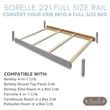 Sorelle 221 Wooden Full Size Conversion Bed Rail in Weathered White