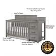 Sorelle Farmhouse Wooden Convertible Crib and Changer in Weathered Gray