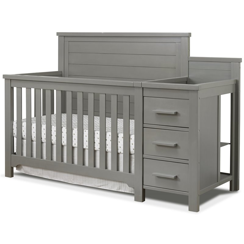 weathered grey crib