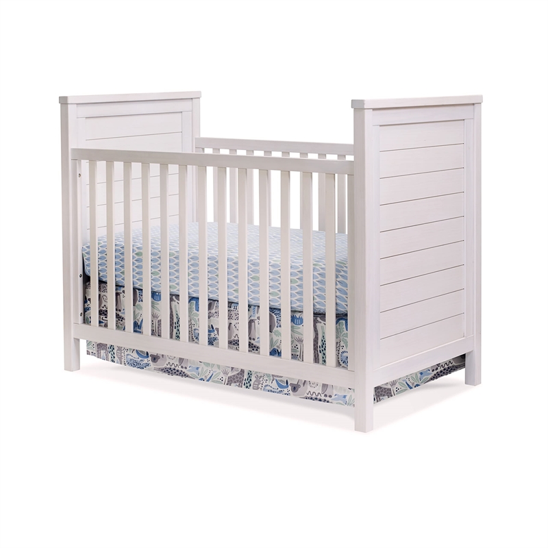 Sorelle Farmhouse Wooden Classic Convertible Crib in Weathered White