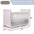 Sorelle Farmhouse Wooden Classic Convertible Crib in Weathered White