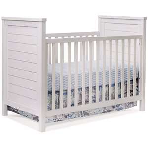 sorelle farmhouse wooden classic convertible crib in weathered white