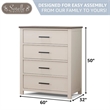 Sorelle Furniture Westley Wood Double Dresser for Nursery in Grigio Gray