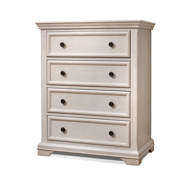 Sorelle Furniture Portofino 4-Drawer Wood Dresser for Baby in Brushed Ivory