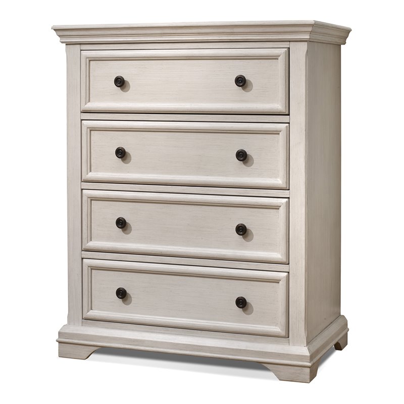Sorelle Furniture Portofino 4-Drawer Wood Dresser for Baby in Brushed Ivory