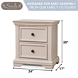 Sorelle Furniture Portofino Wood Nightstand for Baby in Brushed Ivory