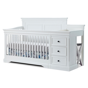 sorelle furniture portofino traditional pine wood crib & changer in white