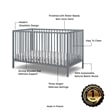Sorelle Furniture Happy 3-in-1 Convertible Crib in Gray
