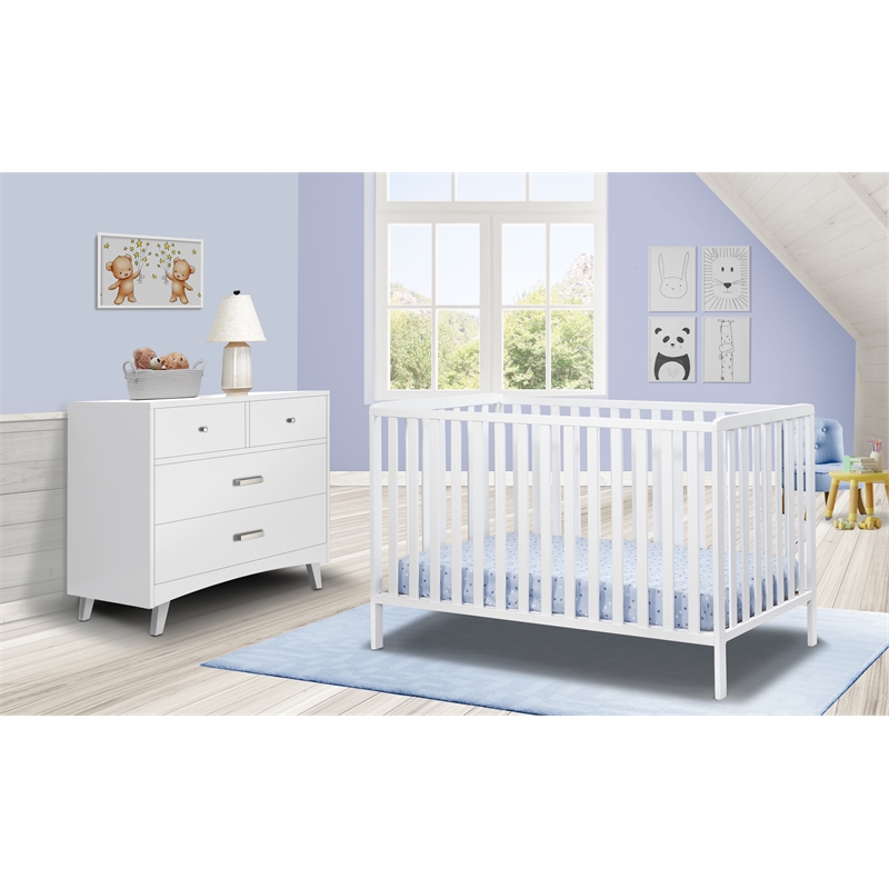Sorelle Furniture Adrian 3-in-1 Convertible Crib in White