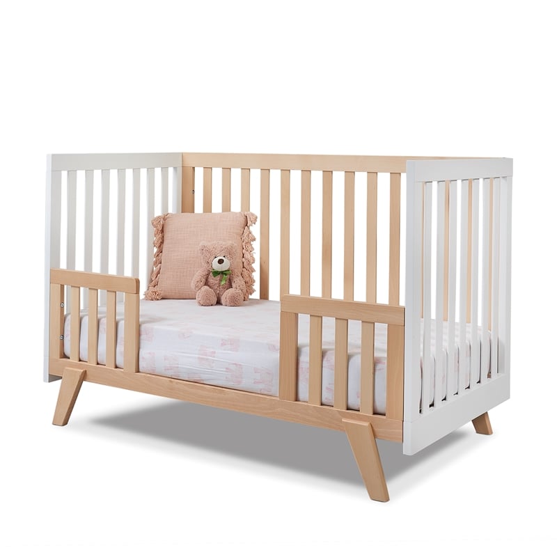 Sorelle Furniture Luce 2-in-1 Convertible Crib in Natural and White
