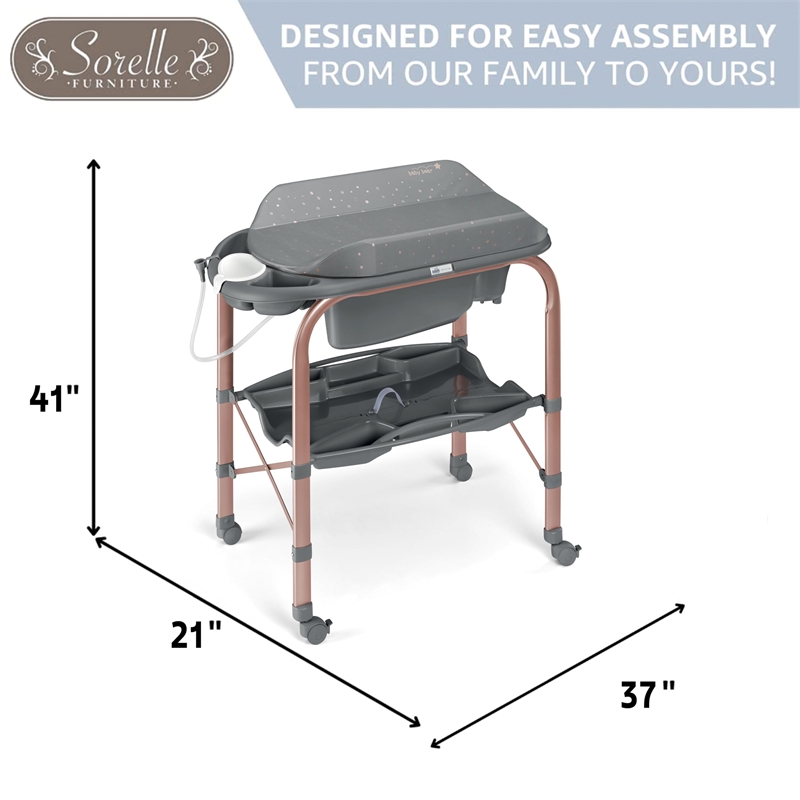 Sorelle Bagnetto Cambio Stainless Steel Baby Bath with 2 Brakes in Multi-Color