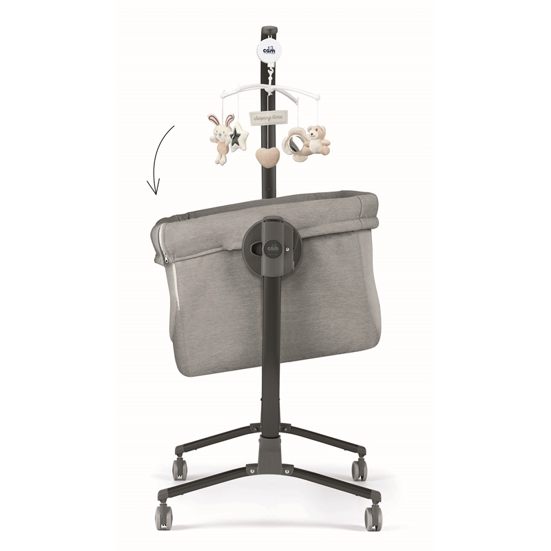 Sorelle Cullami Adjustment Height Modern Stainless Steel Bassinet in Gray