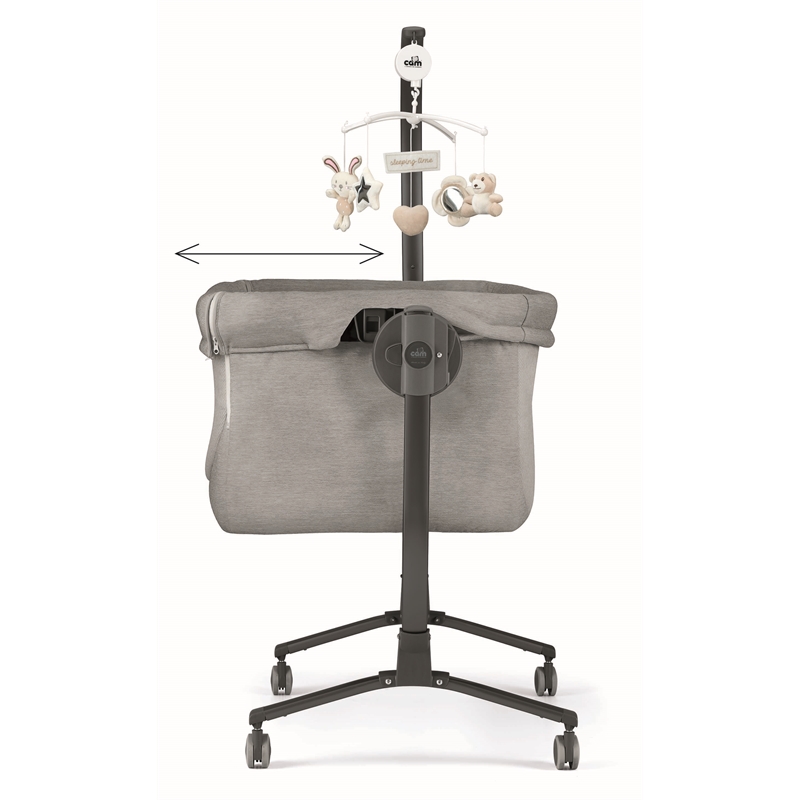 Sorelle Cullami Adjustment Height Modern Stainless Steel Bassinet in Gray