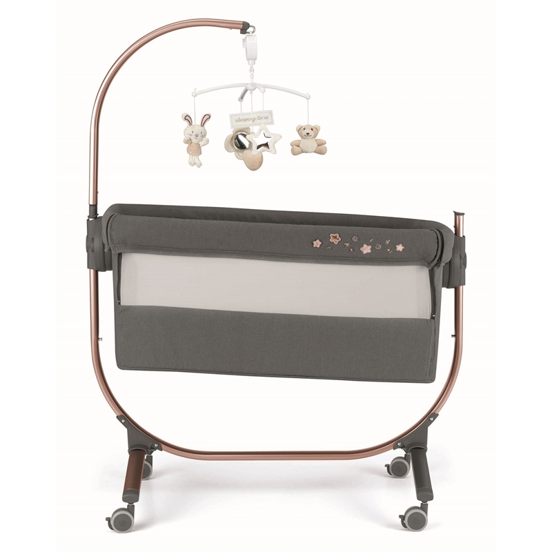 Sorelle Cullami Adjustment Height Modern Stainless Steel Bassinet in Multi-Color
