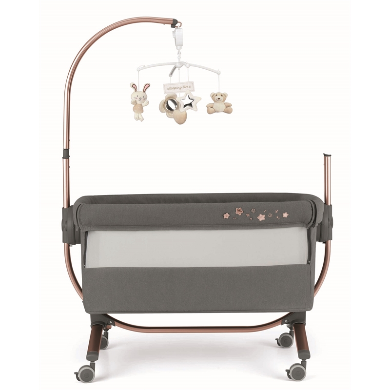 Sorelle Cullami Adjustment Height Modern Stainless Steel Bassinet in Multi-Color