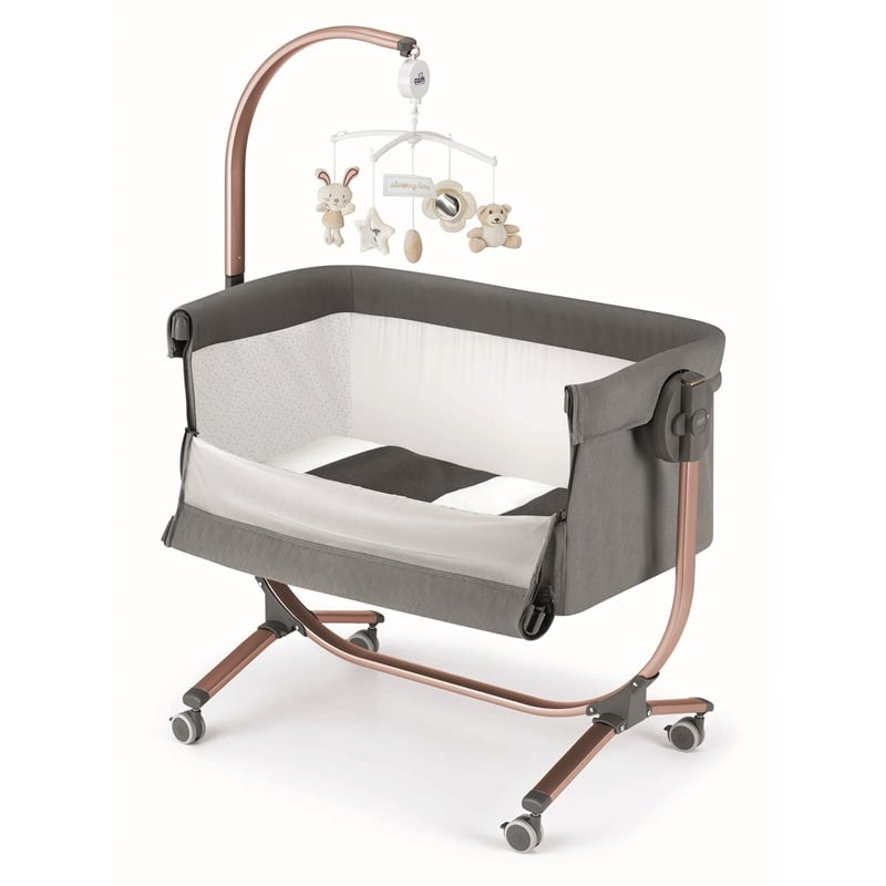 Sorelle Cullami Adjustment Height Modern Stainless Steel Bassinet in Multi-Color