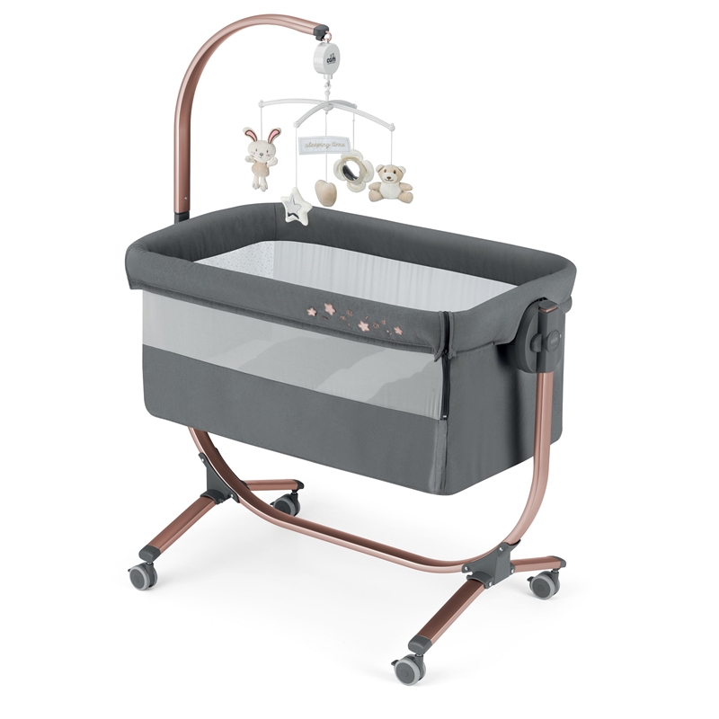 Sorelle Cullami Adjustment Height Modern Stainless Steel Bassinet in Multi-Color