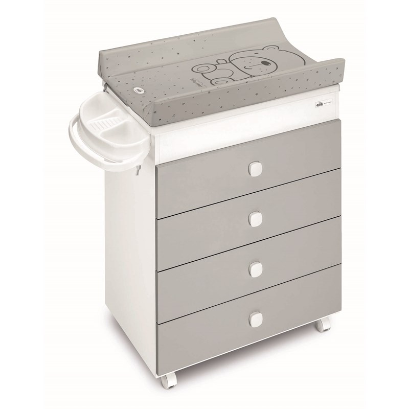 Sorelle Furniture Cassettiera Asia 4-Drawer Modern Wood Baby Bath in Multi-Color