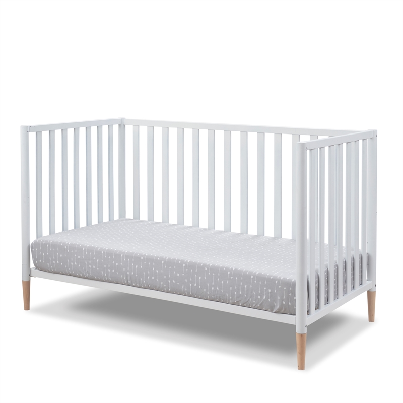 Sorelle Mia 3-in-1 Convertible Crib in White & Natural Wood
