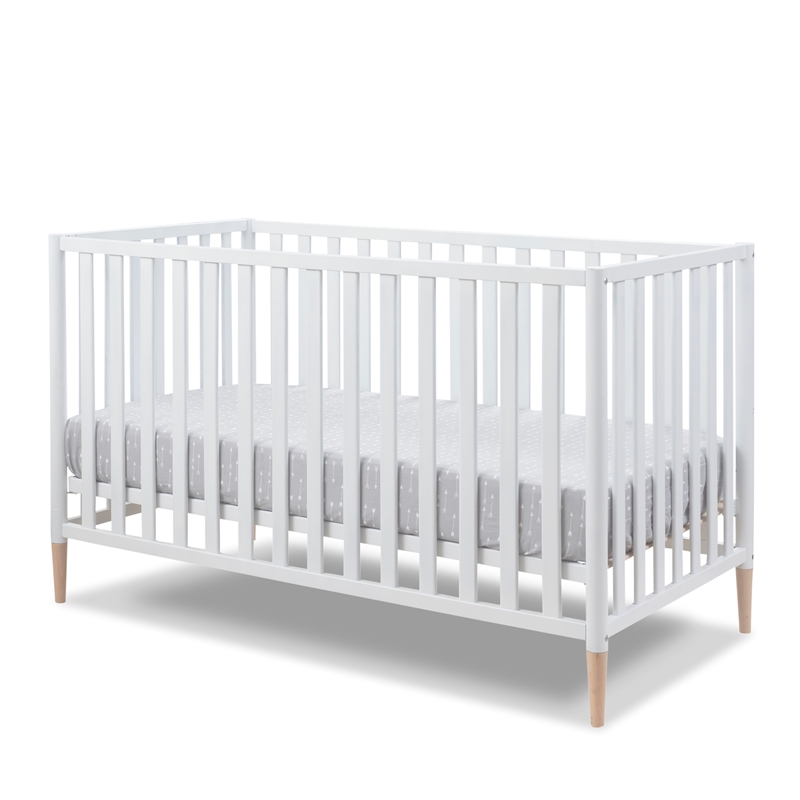 Sorelle Mia 3-in-1 Convertible Crib in White & Natural Wood