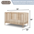 Sorelle Furniture Happy 3-in-1 Convertible Crib in Natural Wood