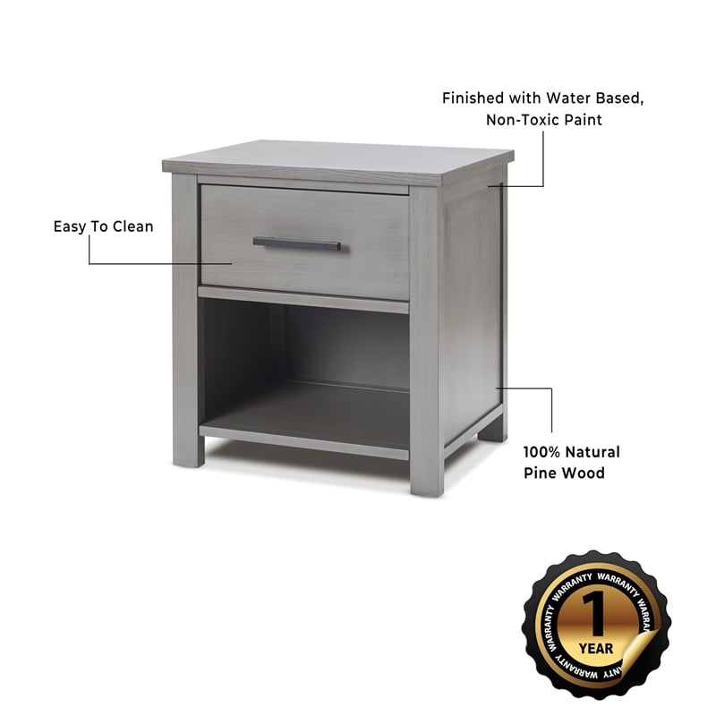 Sorelle Furniture Westley Nightstand in Grigio
