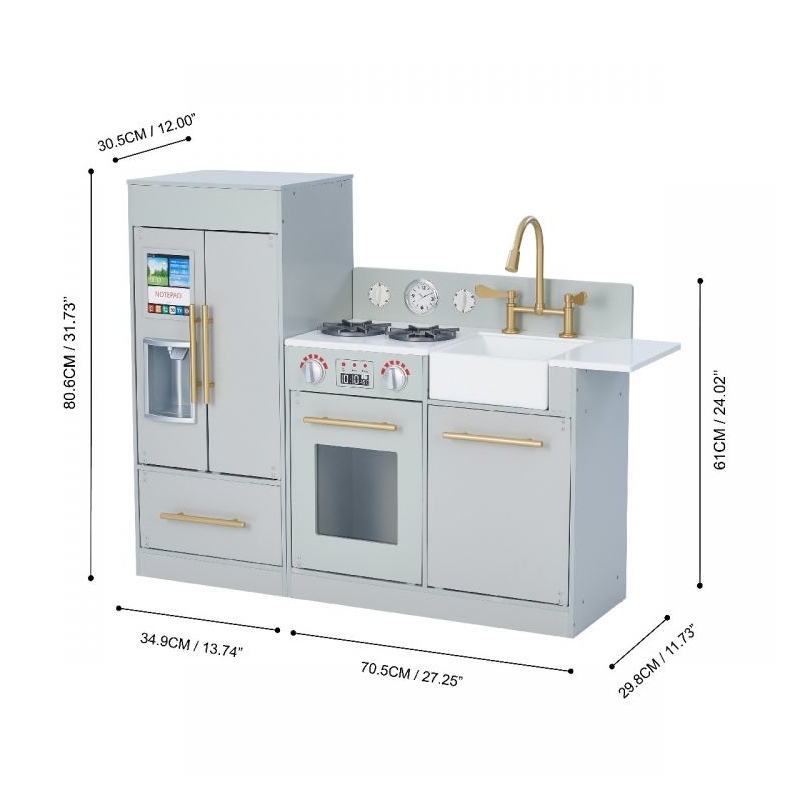 teamson kids retro wooden play kitchen