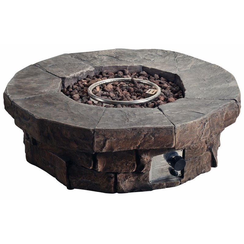 Peaktop Round Propane Gas Fire Pit In, Round Propane Fire Pit