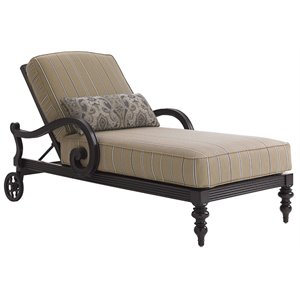 tommy bahama royal kahala black sands patio chaise lounger in deep umber