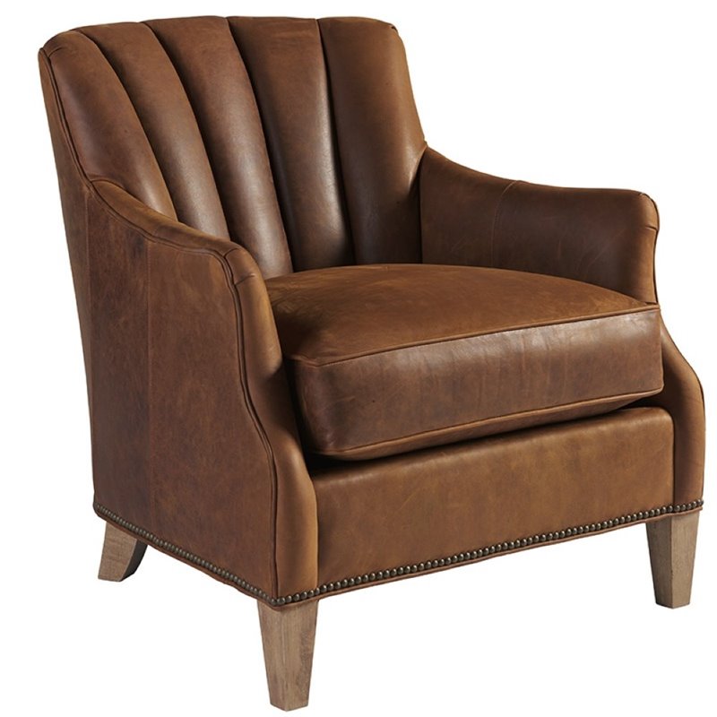Tommy Bahama Los Altos Princeton Leather Accent Chair in Brown 