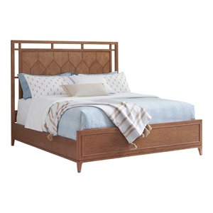 tommy bahama home rancho mirage wood panel california king bed in brown