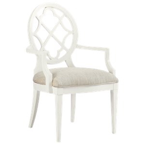 tommy bahama home mill creek fabric arm chair in white