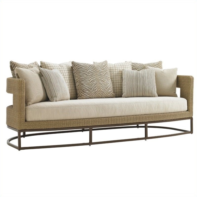 Tommy Bahama Home Aviano Wicker Sofa in Sand - 3220-33-51