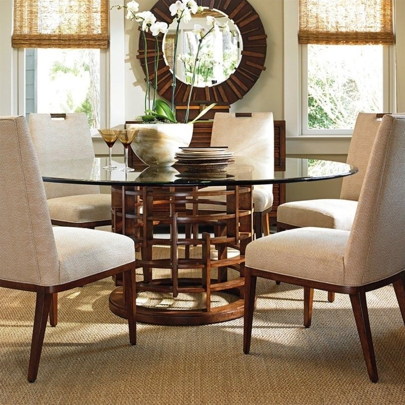 Tommy Bahama Island Fusion Meridian 72, 72 Round Glass Dining Room Table