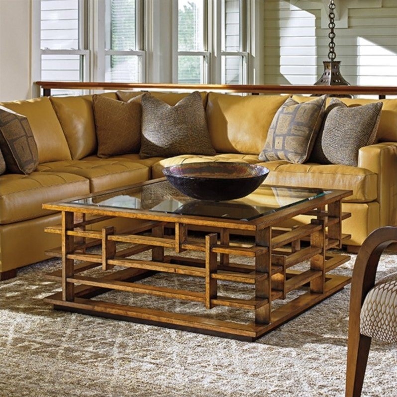 Tommy Bahama Island Fusion Nobu Square Glass Coffee Table ...