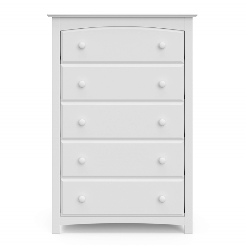 Stork Craft Kenton 5 Drawer Universal Dresser in White