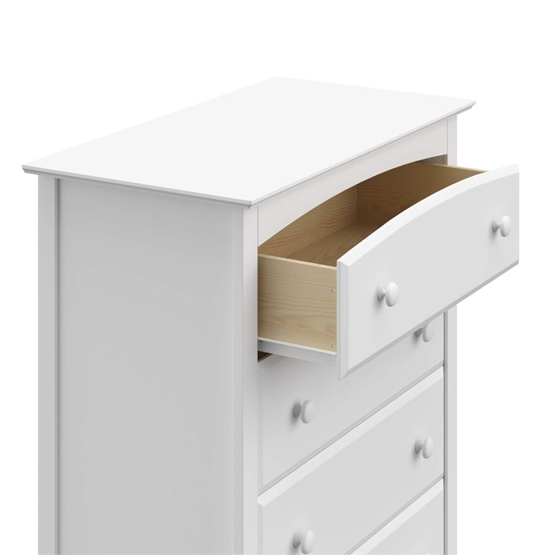 Stork Craft Kenton 5 Drawer Universal Dresser in White