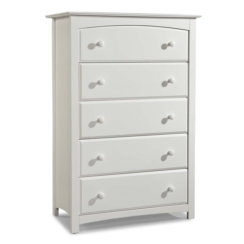 Stork Craft Kenton 5 Drawer Universal Dresser In White 03555 101
