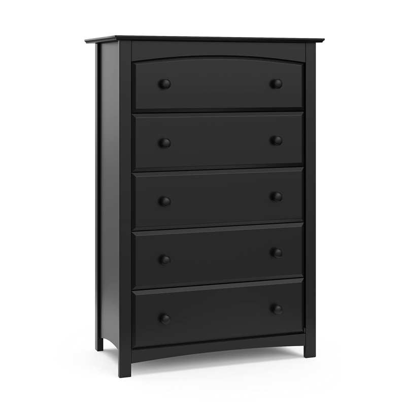 Stork Craft Kenton 5 Drawer Universal Dresser in Black