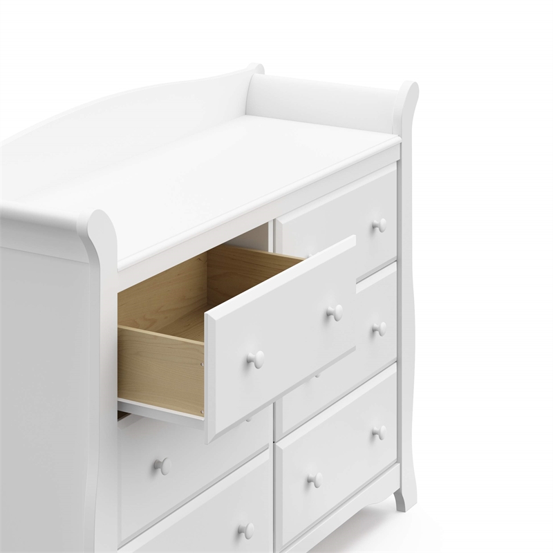 Stork Craft Avalon 5 Drawer Universal Dresser in White