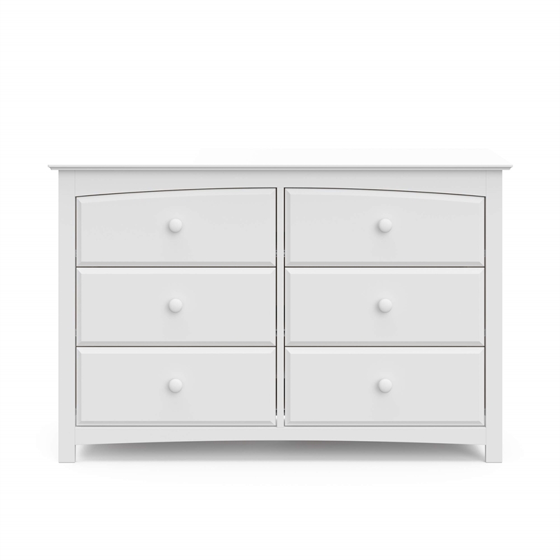 Stork Craft Kenton 6 Drawer Universal Double Dresser in White