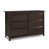 Stork Craft Kenton 6 Drawer Universal Double Dresser In Gray