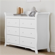 Stork Craft Avalon 6 Drawer Universal Double Dresser in White