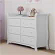 Stork Craft Avalon 6 Drawer Universal Double Dresser in White