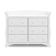 Stork Craft Avalon 6 Drawer Universal Double Dresser in White