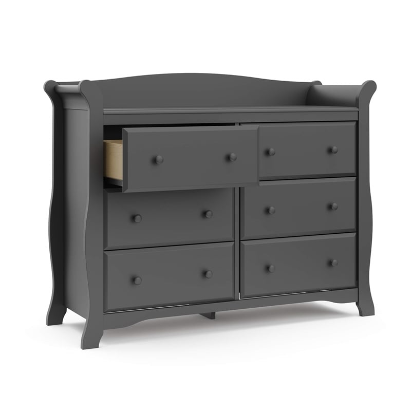 Stork Craft Avalon 6 Drawer Universal Double Dresser in Espresso