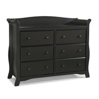 Stork Craft Avalon 6 Drawer Universal Double Dresser in Espresso